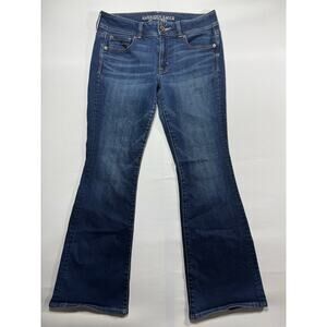 American Eagle Women's Kick Bootcut Blue Denim Jeans - Size 8S (31x29)
